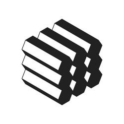 isometric view of geometric shapes stacked vector image