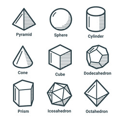Basic geometric shapes icon set Royalty Free Vector Image