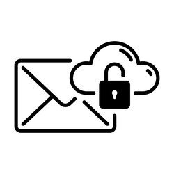 line style icon design of unlocked cloud security vector image