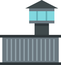 prison tower icon flat style vector