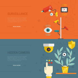 Surveillance graphic elements vector