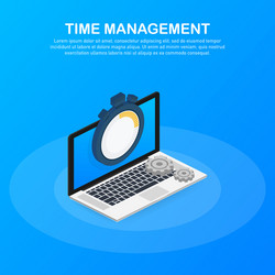 time management banner with character and text vector