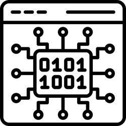 binary code line icon design vector image