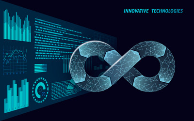 devops software development operations infinity vector image