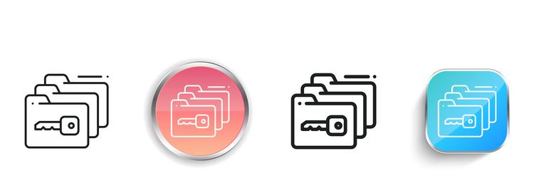 folders icon thin linear regular and button style vector image