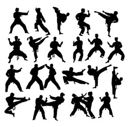 Karate Silhouettes Vector Image