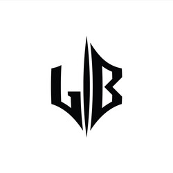 Lb letter logo monogram hexagon shape Royalty Free Vector