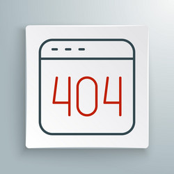 line page with a 404 error icon isolated on white vector image