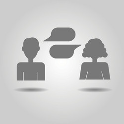 man and woman icons with empty speech bubbles vector