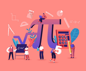 Math Students Learning with Pi vector image