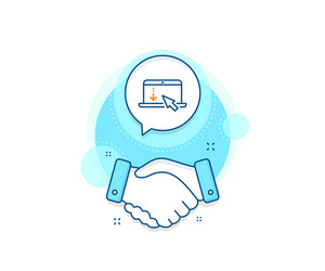 scroll down laptop line icon scrolling screen vector image