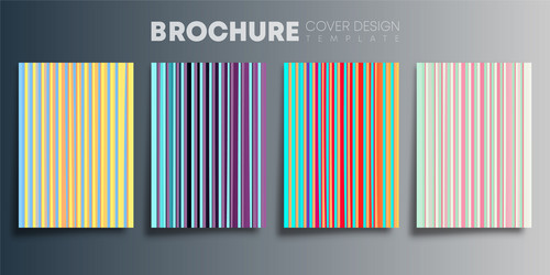 set colorful gradient cover with line design vector image