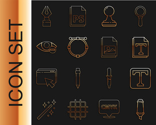 set line marker pen text file document stamp vector image