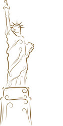 Statue of liberty sketch vector