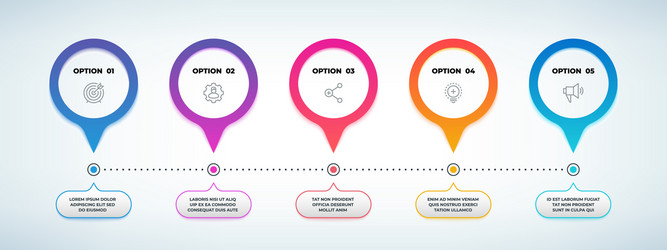 3D Step Flow Chart - Option Selection vector image
