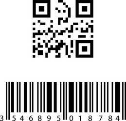 Barcode with qr code vector