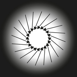 circular arrow pattern abstract design black vector image