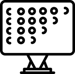code on monitor icon outline style vector image