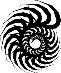 geometric circular spiral abstract angular edgy vector image