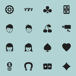 set of 16 editable game icons includes symbols vector image