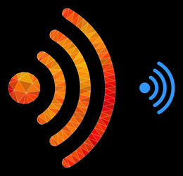 triangle filled wi-fi source icon vector image