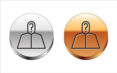 black line anonymous man with question mark icon vector image