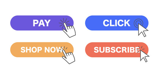 cursor buttons set vector image