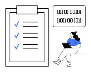 digital task management concept with checklist vector image