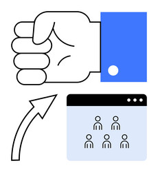 hand gesture emphasizing teamwork and navigation vector image