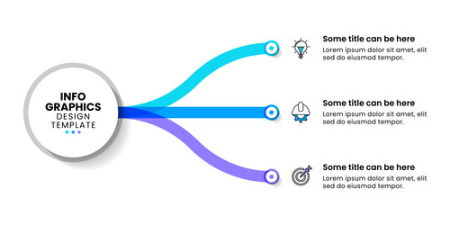 infographic template 3 lines with text connected vector image