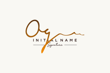 Initial og signature logo template hand drawn Vector Image