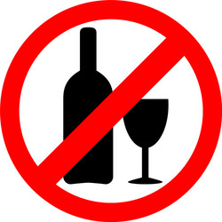 No alcohol sign drinking alcohol is forbidden icon vector