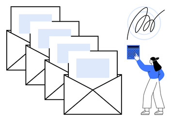 organized workflow of emails and messages vector image
