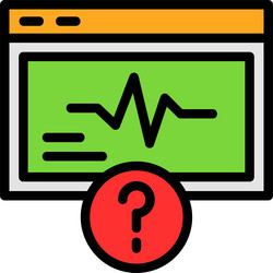 quiz pulse line filled style icon design vector image