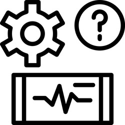 quiz pulse linear style icon design vector image