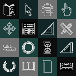 set line measuring height and length triangular vector image