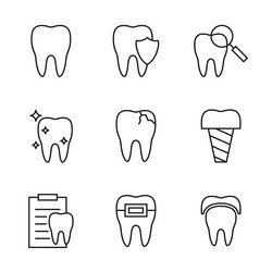 Tooth icons set Royalty Free Vector Image - VectorStock
