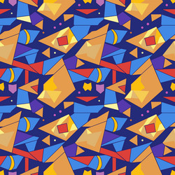 a set of seamless patterns with geometric shapes vector image
