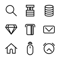 basic user interface icon set outline include vector image