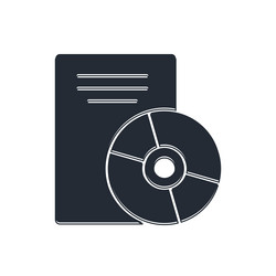 black cd or dvd disk icon isolated on white Vector Image