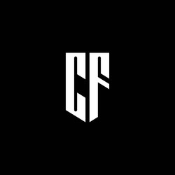 cf logo monogram with emblem style isolated vector image