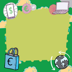 important message presented in frame with lap top vector image