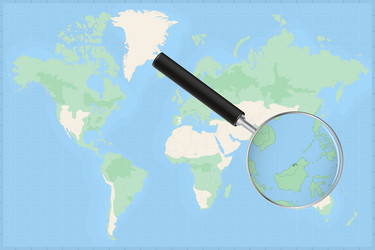map world with a magnifying glass vector image
