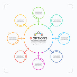 minimal style circle infographic template with 8 vector