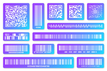 modern colorful product barcodes and qr codes vector image