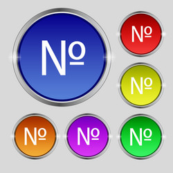 number iconset flat modern web colour button vector image
