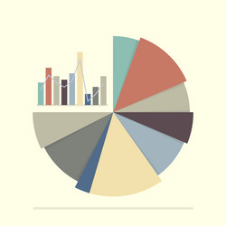 pie chart and bar for documents reports vector image