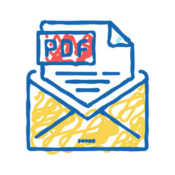 sending pdf file icon doodle vector image