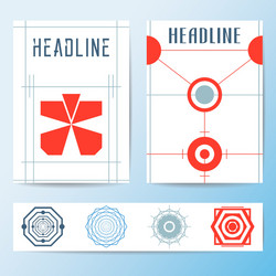 set of abstract brochures flyers template design vector