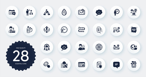 set of business icons such as build algorithm vector image